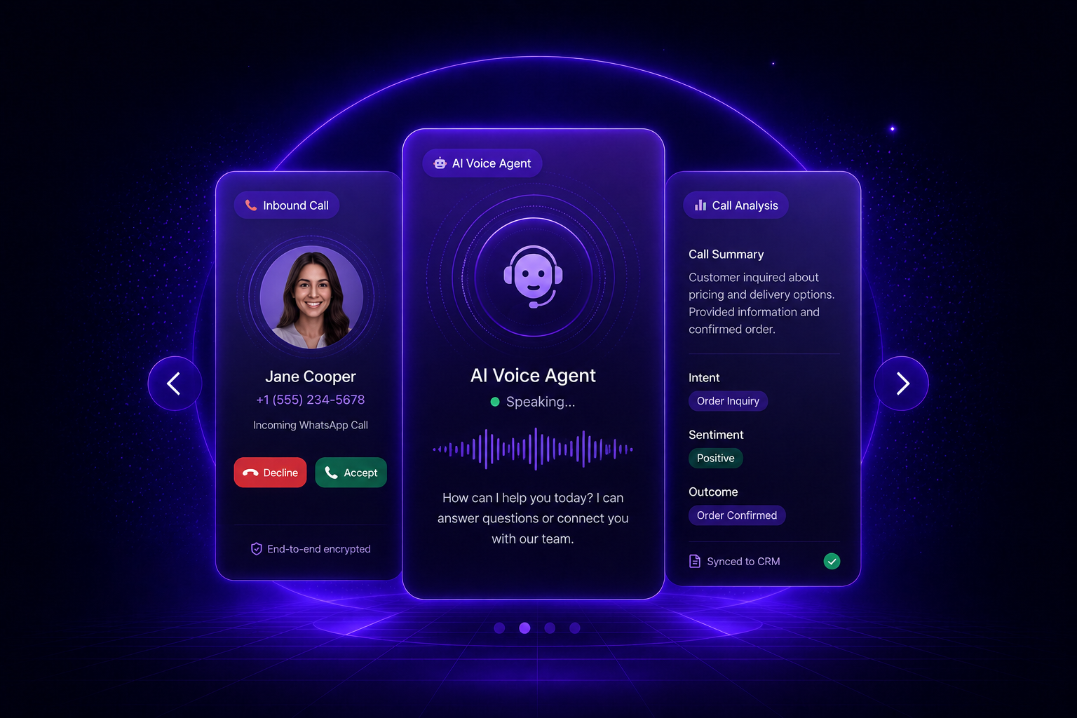 WhatsApp call automation with AI voice agent