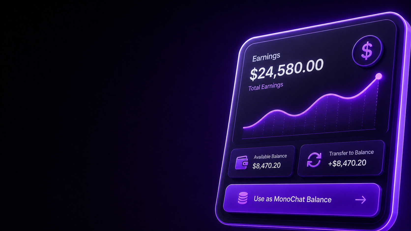 Business finance dashboard and earnings