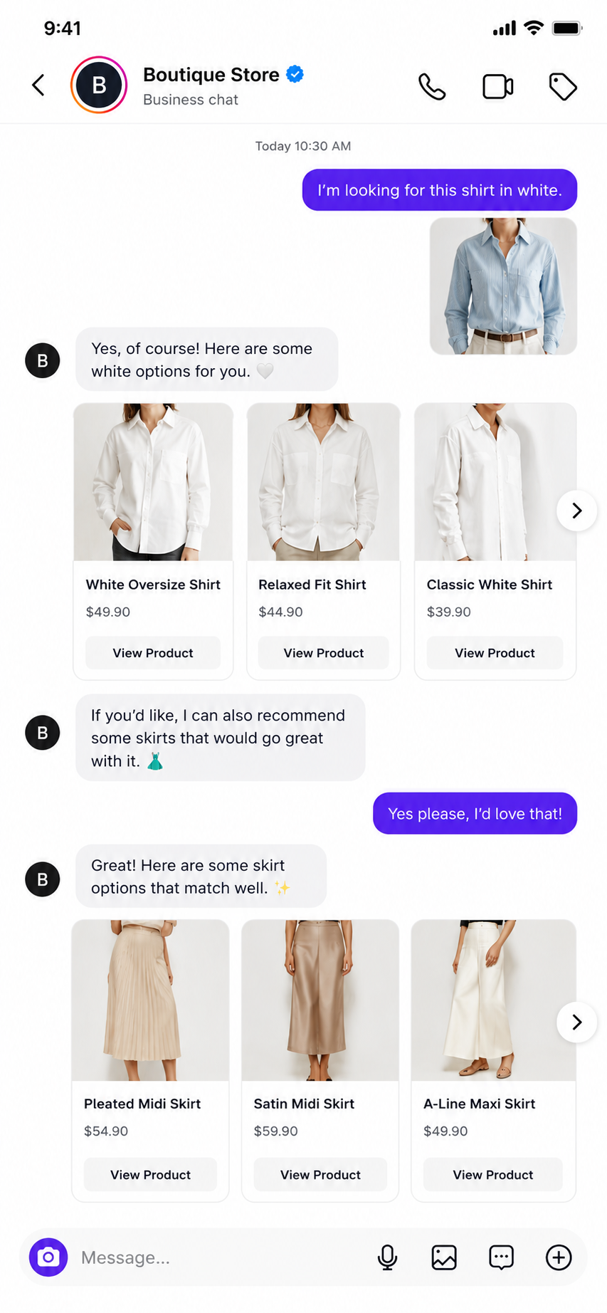AI-powered Instagram DM shopping assistant with product recommendations